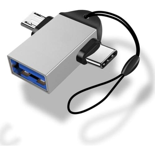 2-in-1 Type-C Micro USB OTG Adapter For Android Huawei USB 3.1 Data Transmit Converters For Tablet Hard Disk Drive Phone