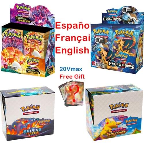French Version Pokemon 50Pcs TAG TEAM Shining Frenchs Cards Game Battle Carte Trading Cards Game Children Toy