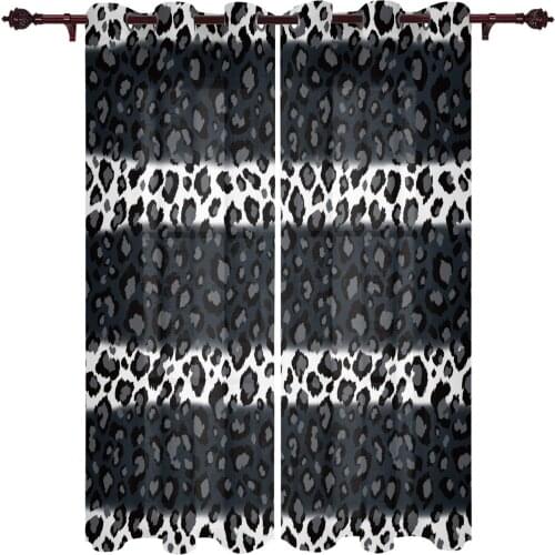 Leopard Print Skin Texture Valance Window Curtains For Living Room Bedroom Kitchen Home Luxury Youth Room Treatment Curtains