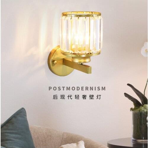Modern vintage crystal wall lights bed wall lamp stone crystal iron dining room living room corridor wall lamp wall lamp