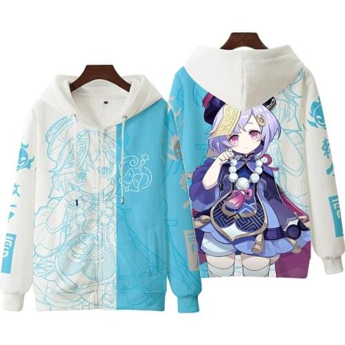 Game Genshin Impact 3D Hoodies Zip-up Street Casual Fashion Zipper Hooded Sweatshirt Popular Women Men Pullovers Ka Kids Clothes