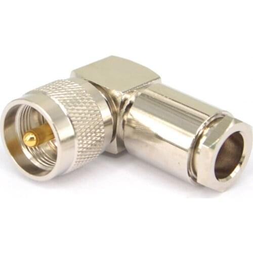 UHF PL259 Male Clamp Plug Right Angle RF connector for RG8 Cable RF Coaxial Coax Adapter