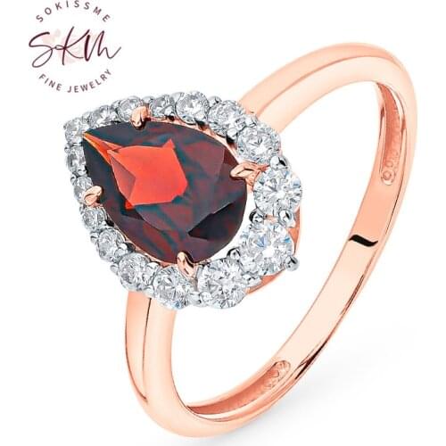 SKM Flower rings for women Vintage 14k rose gold brand designer Engagement wedding rings designer Luxury Fine Jewelry