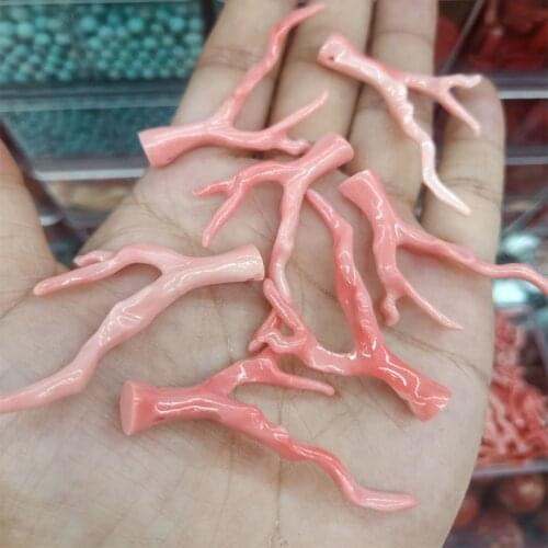 5pcs About 48mm Natural Pink Coral Branch Pendant Bead For Jewelry Making DIY Necklace Earring Red Corals Pendants Charm