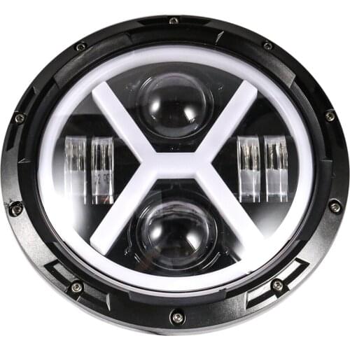 7'' Motorcycle Headlight 12V LED High low Beam Round DRL Daytime Projector Headlamp Running Light Bobber Chopper Touring