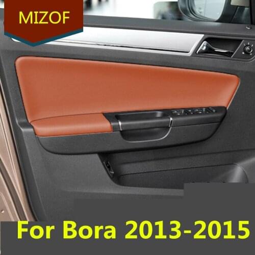 8PCS/SET Microfibre Leather Interior Doors Panel Armrest Cover For Volkswagen Bora 2016 14 2015 AAB056