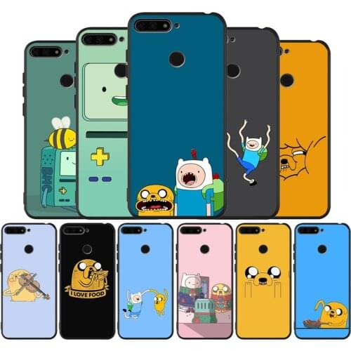 Adventure time black Silicone Phone Case For honor 30 20 Pro 8 8X 9 10 20 Lite Mate 10 20 30 Lite Pro cover