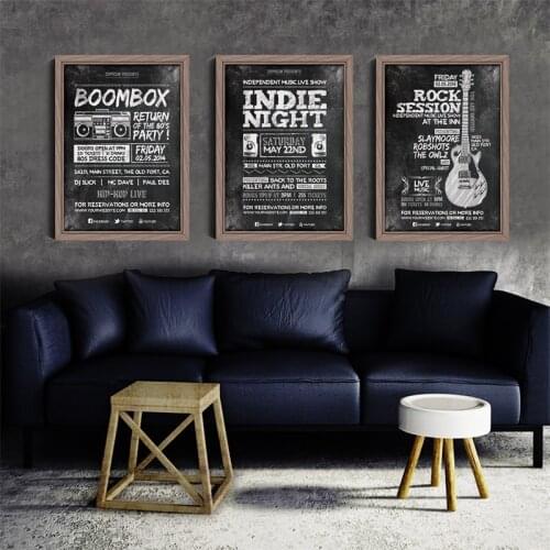 Black and White Nostalgic Music Posters and Prints Sheet Guitar Radio Audio Art Canvas Painting Wall Art Modern Cafe decoration