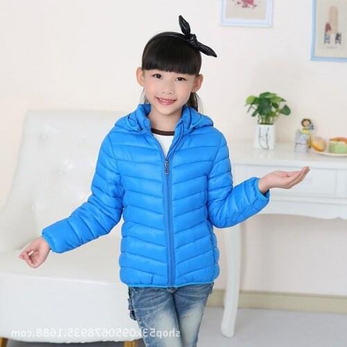 Childrens Down Cotton Jacket Light Winter Parka Boys'and Girls' Cotton Down Coat