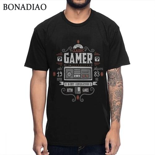 For Male Classic Vintage Gamer 1983 Old School Acarade PS Game Tee Shirt High-Q Print 100% Cotton Free Shipping T Shirt
