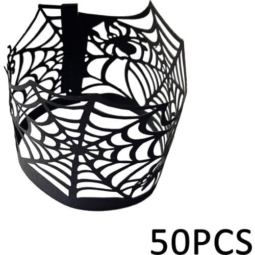 European Style Halloween Spider Web hollow out Lampshade Cake Surrounding Edge Decorating Tools Cup Cake Paper Mold