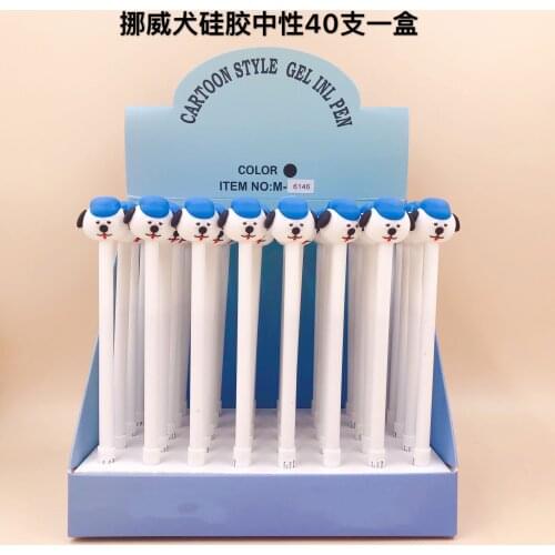 40pcs Gel Pens Cartoon Blue hat dog black colored gel-inkpens for writing Cute stationery office school supplies