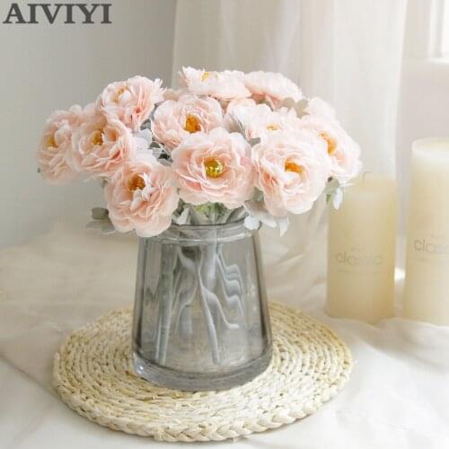 Artificial fake flower lotus flower tea rose fake flower wedding wholesale decoration home decoration wedding fake flower garden decoration