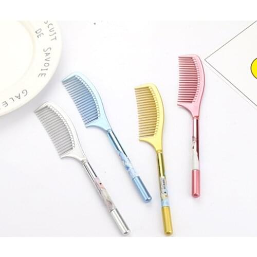 2 Pcs 0.5mm Korean Stationery Fashion Creativity Comb Shape Gel Pens Cute Girl Student School Supplies Office Writing Supplies