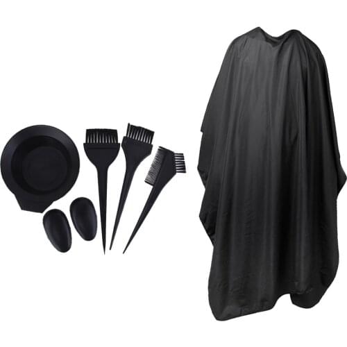 7pcs Hair Tint Brush Dyeing Kit Bowl Cape Hairdressing Colouring