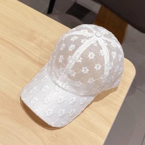 Summer Lace Hat Cotton Baseball Cap For Women Breathable Mesh Girls Snapback Hip Hop Fashion Female Caps Adjustable