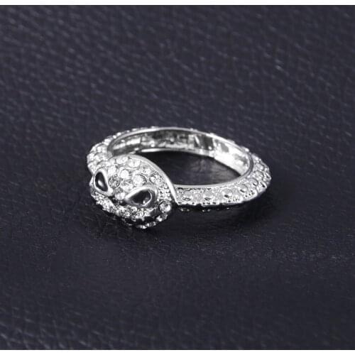 Fashion Evil Pumpkin Head Ring Halloween Cosplay Full Diamond Ring Street Party Man And Women Essential Decorations Jewelry