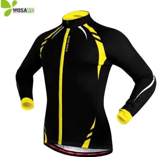 WOSAWE Thermal Fleece Long Sleeve Cycling Jackets Winter Clothing Windproof Wear Bike Sports MTB Bicycle Long Jersey Windbreaker