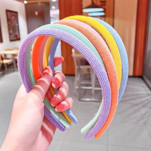 Ncmama 1PC Candy Color Cloth Hairband Thin Head Hoop Band Basic Stainless Steel Bands For DIY Hair Jewelry Blank Base Findings