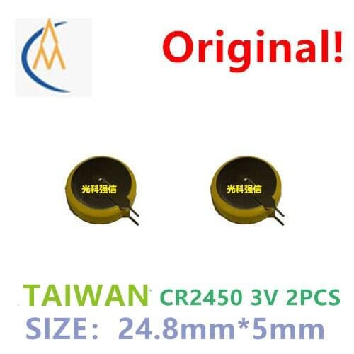 2PCS New Taiwan cr2450hr 3V button lithium battery car key remote control and welding foot equipment memory storage information