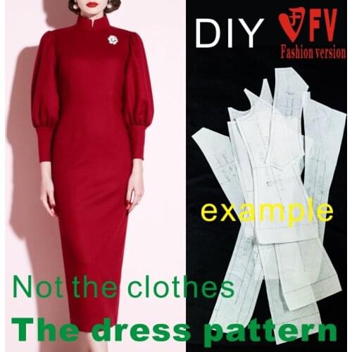 European and American big-name womens skirt pattern clothing cutting drawing dress design drawing BLQ-463