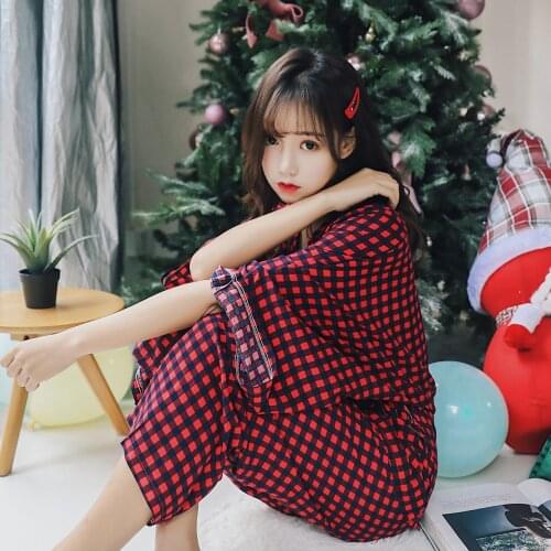 Spring Simple Style Childrens Long-sleeved Pajamas Set, Comfortable Cotton Silk Viscose Fiber Casual Kimono Style Home Service