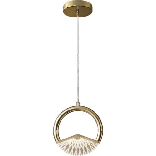 Postmodern Luxury Gold Ring Acrylic Led Pendant Lights For Kitchen Dining Room Bedside Hanging Lamp Loft Decor Lighting Fixtures