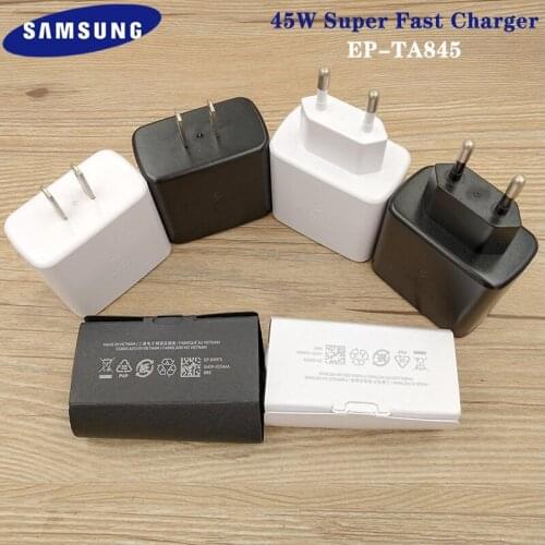 SAMSUNG Original 45W USB C Super Adaptive Fast Charge Charger EP-TA845 For Galaxy Note 20 S20 Ultra Note 10+/20+/10 Plus 5G A91