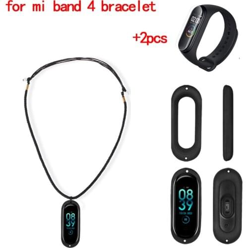 DIY For Xiaomi Band 4 strap Mode Silicones Used Chain with Rubber Hanger Holder Cover+ 2pcs Film for Xiaomi Mi Band 4 accessory