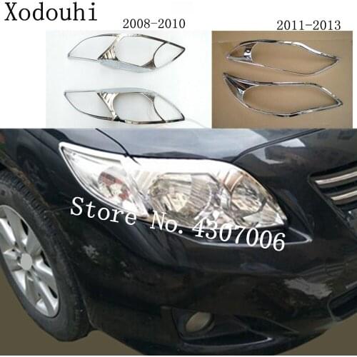 Car Body Styling Front Head Light Lamp Hood Frame Stick Cover Trim 2pcs For Toyota Corolla Altis 2008 2009 2010 2011 2012 2013