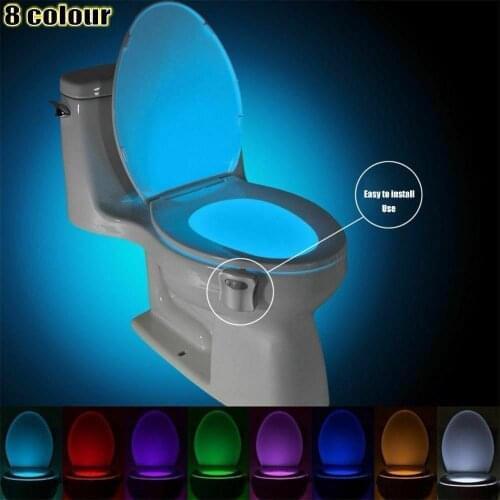 LED Luminaria Lamp WC Toilet Light Smart PIR Motion Sensor Toilet Seat Night Light 8 Colors Waterproof Backlight For Toilet Bowl