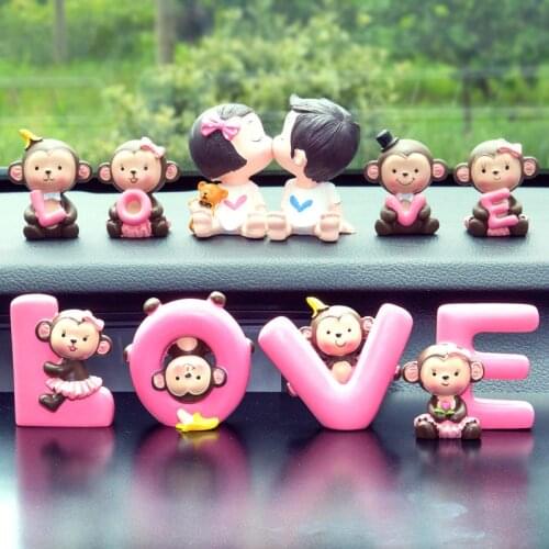 Car Interior Decoration Cartoon Monkey Cute Decoration Auto Parts Car Seat Ornament