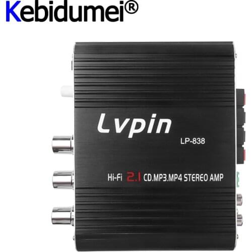 2017 Car Channel Amplifiers Lvpin LP-838 Hi-Fi 2.1 Stereo Subwoofer Audio Bass Speaker Booster Connect With DVD Player Phone