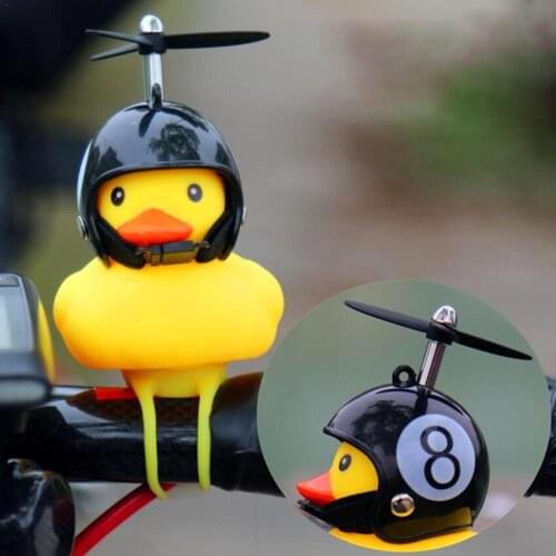 Bicycle Bell with Light Small Yellow Broken Wind Duck Helmet Mountain Bike Head Light Bicycle Light Bike Accessorie Bicycle Bell