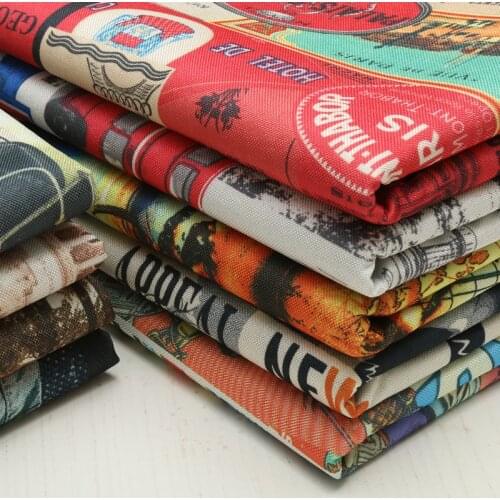 100cm*150cm/piece,British Retro Printed Canvas Cloth,Pillow,Cushion,Bag,Clothing,Spread,Curtain Fabric,DIY Handmade Materials
