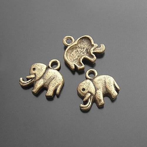 16942)30PCS 14x10MM Antique Bronze Zinc Alloy Elephant Charms Pendants Jewelry Making Supplies Diy Findings Accessories
