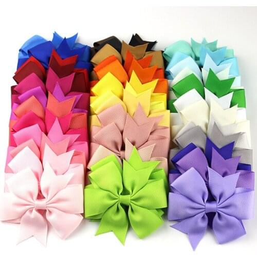 40pcs 40 Colors 3" Grosgrain Ribbon Hairpin Girl Hair Bows Clip child Hairclip Princess Barrette Headwear Kids Hair Accessories
