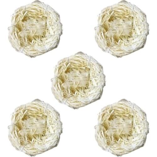 5pcs Vintage Natural Rattan Bird Nest Ornament Handmade Easter Props Garden Yard H58C