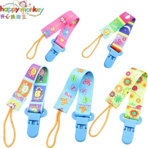 Baby Pacifier Clip Chain Toys Cartoon Portable Hanging Tie Nipple Holder Fixed Fastening Belt for Newborns Baby Toys 0-12 Months