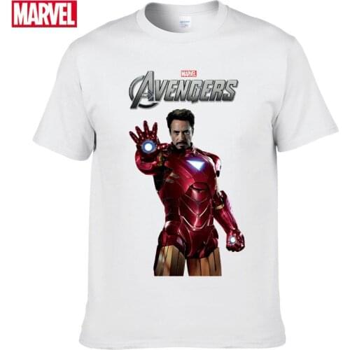 Marvel The Avengers Tony Stark Iron Man short sleeve t-shirts Summer T-shirt men graphic t shirts Womens 100% cotton Tops #18