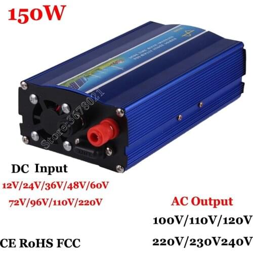 Pure Sine Wave Inverter 150W Solar Power Inverter Power Supply Transformer 60/72/96V/110VDC to 100V/110V/120V/220V/230V/240V AC