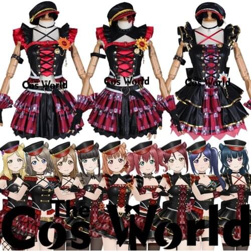 Love Live Sunshine Aqours Wake up Challenger! 9 Characters Takami Chika Watanabe You Ruby Yoshiko Uniform Anime Cosplay Costumes