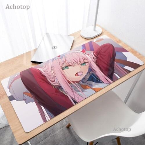 Anime Zero Two Mouse Pad Darling In The Franxx Laptop Play Kawaii Sexy Girl Mousepad PC Gamer Large Mouse Pad Keyboards Desk Mat