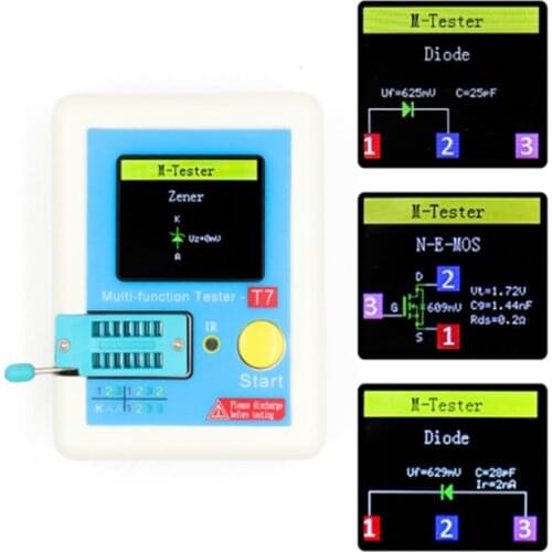 LCR-T7 New Transistor Tester TFT Diode Triode Capacitance Meter LCR ESR meter NPN PNP MOSFET IR Multifunction Tester Multimeter