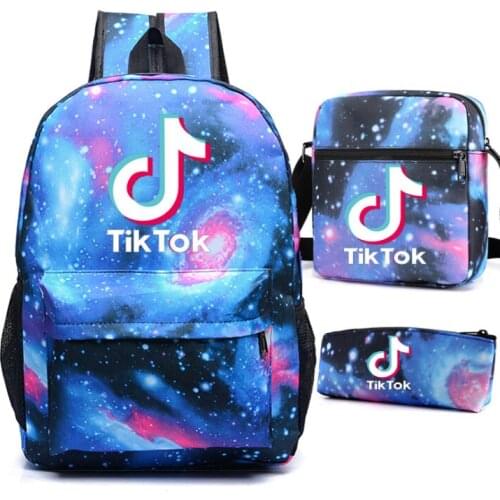 Tik Tok 3PCS School Bag Set School Backpack for Teenagers Boys Girls Student Travel Book Bag Schoolbags for Gifts