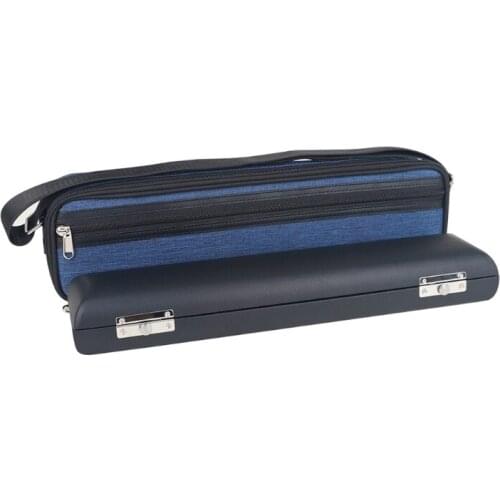 Flute Bag Set Leather Inner Box for 16 Holes Flute C Foot with Exterior Pocket Applicable to Musical Instrument Store