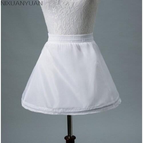 NIXUANYUAN Cheap Lolita White Children Petticoats For Flower Girl Dresses 2021 One Hoop Elastic Kids Underskirt Crinoline