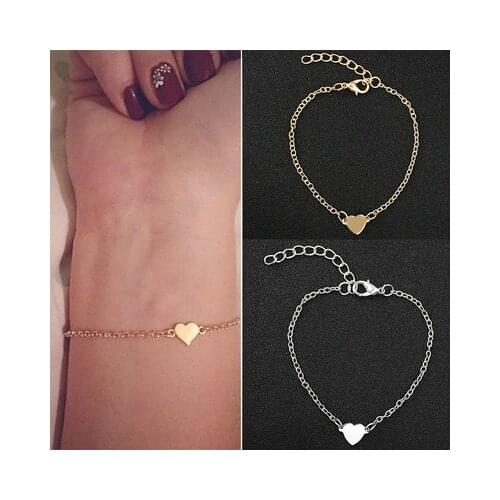 New fashion Simple Love Heart Bracelet For Women girl Accessories jewelry wholesale