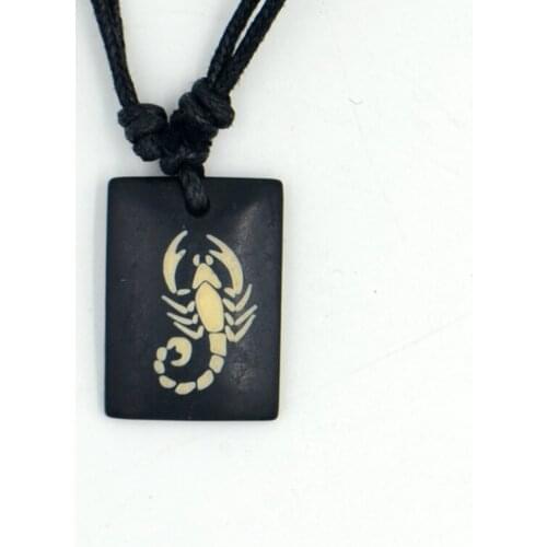 Scorpion bone resin Carving Pendant Necklace Amulet Lucky Gift Tribal Totem Fashion Jewelry