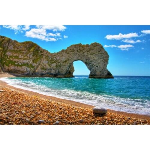 Full Drilled square Needlework diy diamond seascape painting diamond embroidery rhinestone Home Decoration - Cobblestone 6840R